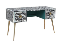 Table de console en bois incrustation d'os, design industriel fait à la main, bureau et table d'étude, meubles de salon, fourniture en vrac