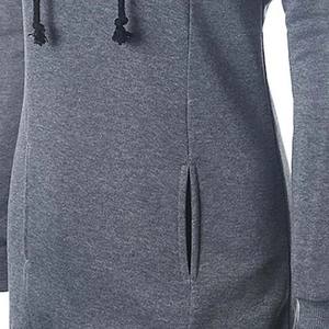 Sweat-shirts longs pour femmes, coupe moderne confortable avec poches latérales, respirants, séchage rapide, écologiques, broderie 3D - Product Image 5