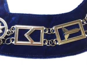 Grand Master Collier de chaîne Lodge en velours bleu plaqué argent de haute qualité Broderie maçonnique Artisanat Couture à bas quantité minimale de commande Service OEM - Product Image 2