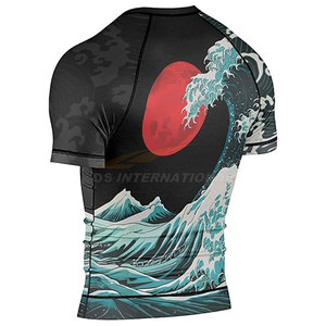 Alta calidad para hombre BJJ Rash Guards manga corta Jiu Jitsu Baselayer piel rendimiento compresión camisa MMA Grappling No Gi - Product Image 4