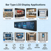Écran LCD ultra-large capacitif tactile Type C pour interface de contrôle de machine à laver intelligente, personnalisable pour usage commercial