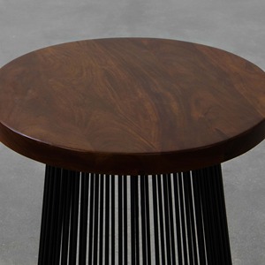 โต๊ะคอนโซลกระจกแบบอุตสาหกรรมทันสมัยทำจากไม้มะม่วงธรรมชาติเคลือบฐานเหล็กสีดำเป็นมิตรกับสิ่งแวดล้อมห้องนั่งเล่น/ห้องนอนเน้น - Product Image 2