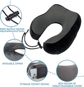<b>Travel</b> <b>Pillow</b> Neck Support, Pure Memory Foam Neck <b>Pillows</b> for <b>Travel</b> Airplane, Business Trip with Luxury Bag Not Using Latex - Product Image 5