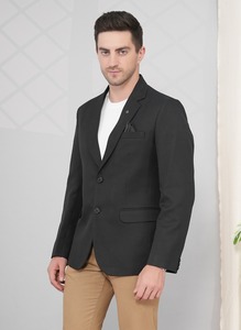 เสื้อสูทเบลเซอร์ลายนกยูงสีดำสำหรับผู้ชายหรูหราสำหรับงานปาร์ตี้และลุคมืออาชีพมีจำหน่ายในราคาโรงงาน - Product Image 4