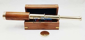 กล้องโทรทรรศน์กระจกสอดแนมโจรสลัดโบราณทำจากทองเหลืองพร้อมกล่องไม้เครื่องมือนำทางทางทะเลแบบโบราณสำหรับดูนก - Product Image 3