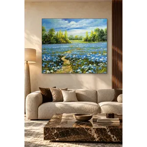 Impression sur toile Fida Path Through Blue Wildflowers - Product Image 1