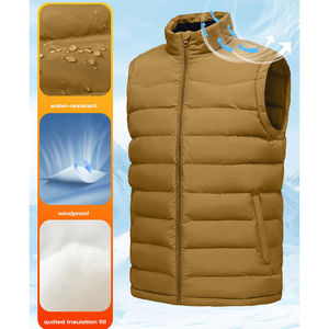 Chaleco Acolchado Informal de Lona Transpirable con Cuello Alto para Invierno, Chaleco Deportivo sin Mangas - Product Image 4