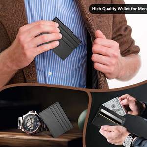 Tarjetero de cuero genuino para hombre y mujer con 6 ranuras para tarjetas y 1 bolsillo para hombre - Product Image 6