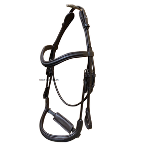 Brida de Salto para Caballos NIDA con Logotipo Personalizado, Cómoda y Anatómica, Acolchado de Cuero Suave, Cuero de Búfalo Indio Teñido Vegetalmente - Product Image 1