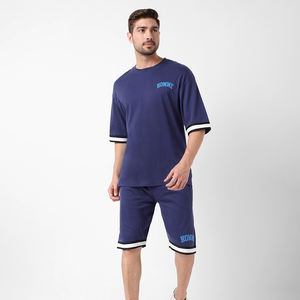 Ensemble chemise décontractée et short imprimé avec logo personnalisé, manches courtes, cordon de serrage, ensembles d'été pour hommes - Product Image 2