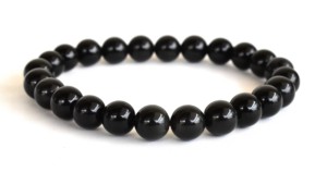 Wholesale Selling Black Color <b>Rainbow</b> Black Obsidian Hand Polished 8mm Healing <b>Bracelet</b> For Meditation Jewelry - Product Image 2