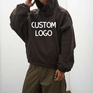 Sweatshirts à capuche baggy surdimensionnés pour hommes légers et solides coton poly - Product Image 2