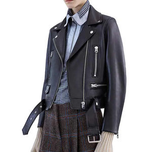 แจ็กเก็ตหนังสำหรับผู้หญิงเสื้อแจ็คเก็ตแฟชั่นเสื้อถัก - Product Image 2