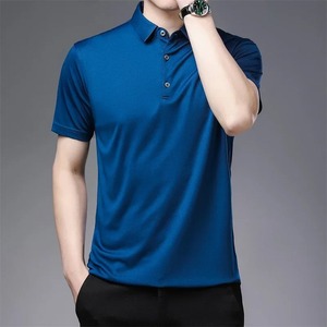 Tallas grandes para hombre Casual para Polos Tela de punto transpirable Diseño de impresión sólida - Product Image 3