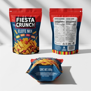Bolsas de pie impresas digitales de alta calidad directas de los fabricantes para aperitivos, patatas fritas, patatas fritas, mezcla Elote con MOQ bajo 2000 piezas - Product Image 1