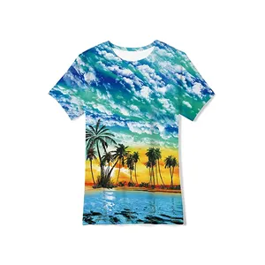 Men's Clothing Latest Design High Quality Customized Sublimation Printing Beach Wear Round Neck Men T Shirts With Short Sleeves