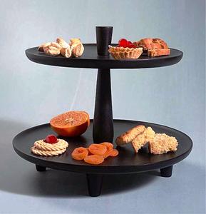 Natural Wood Color & Brown 2 Tier Wooden Round <b>Cake</b> Stand Flower Romantic Handmade Customized Items - Product Image 2