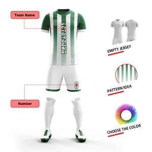 ชุดฝึกฟุตบอลของผู้ชายเสื้อฟุตบอลแถบสีเขียวและสีขาวไล่ระดับสี2025ชุดฝึกฟุตบอลแบบระเหิดพร้อมกางเกงขาสั้นรวมถึงเสื้อเจอร์ซีย์กางเกงขาสั้น - Product Image 6
