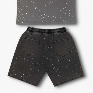 Ensemble T-shirt et short pour homme, style streetwear, imprimé crâne, col rond, vêtements décontractés d'été, tenue en coton tricoté respirant - Product Image 4