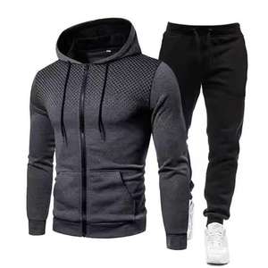 Survêtement en molleton technique pour hommes confortable et élégant 100% coton avec tissu extensible pour le fitness en hiver et décontracté - Product Image 4