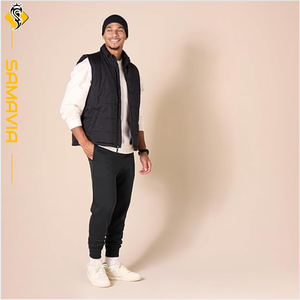 100% Polyester Men's Trousers Knitted Pocket Style With Embroidered Design Elastic Waistband Anti Pilling Breathable Wear - Product Image 6