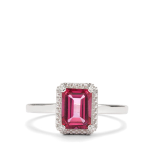 Anillo de Topacio Rosa Místico de 1.80ct con Circonita Blanca, Chapado en Oro de 18K sobre Plata de Ley, Ajustable - Product Image 2