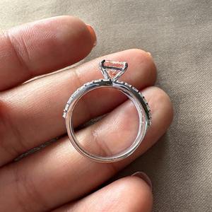 1.75 Ct Princess Cut Fancy Pink Color Lab Grown Diamond Engagement Ring With 14k Gold Halo <b>Set</b> Wedding Ring For <b>Valentine</b> <b>Gift</b> - Product Image 5