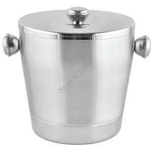 Mini seau à vin de qualité supérieure en acier inoxydable avec couvercle et design classique et élégant - Product Image 1