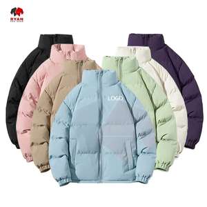 Doudoune d'hiver personnalisée de haute qualité pour hommes avec tissu tissé à col montant, teint dans la plaine et logo personnalisé - Product Image 1