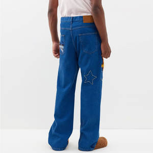 Pantalones de chándal de algodón informales para hombre de alta calidad con estampado de mohair ligero y acampanado, pantalones delanteros planos con patrón recto - Product Image 5