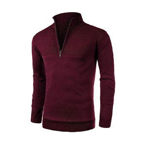 Pull en laine tricoté de haute qualité pour homme, respirant, chaud, confortable, décontracté, couleur unie, demi-zip, en provenance du Bangladesh - Product Image 5
