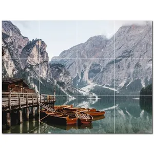 Murale murale de carreaux de céramique de bateau PT500229 48 "W X 36" H Ensemble de 12 carreaux 12x12 - Product Image 1