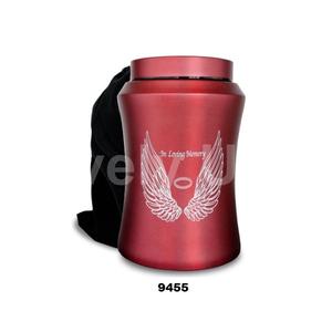 Urna grande roja para cenizas, alas de Ángel masculinas y femeninas adultas en memoria amorosa, urna de cremación decorativa para cenizas humanas con bolsa de terciopelo - Product Image 1