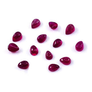 Natural Bangkok Calibrated Ruby Loose <b>Stone</b> <b>Beads</b> Polished 7x9mm & 8x10mm Red Pear & Emerald Cut Gemstones Faceted - Product Image 1