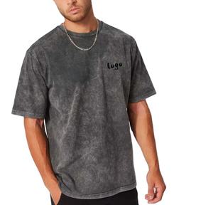 Camisetas de Verano para Hombre, Estilo Oversize, Lavado Ácido, Cuello Redondo, 100% Algodón, Alta Calidad, Gran Venta - Product Image 1