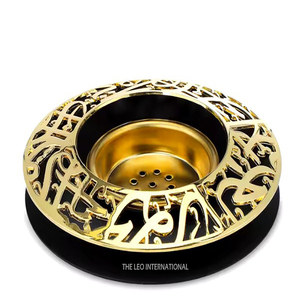 Brûleur d'encens en laiton design élégant multicolore et doré fantaisie Oud et Bakhoor Mabkhara - Product Image 3