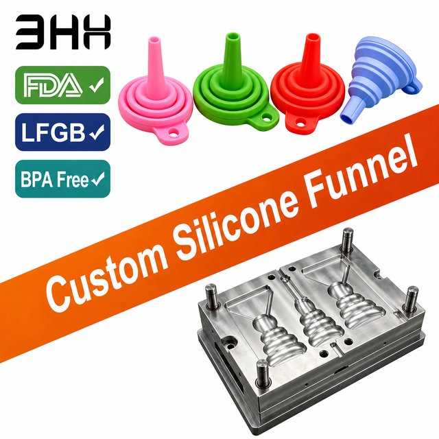 Custom Collapsible Silicone Funnel Foldable Kitchen Food Grade Silicone Funnel for Liquid Oil Transfer