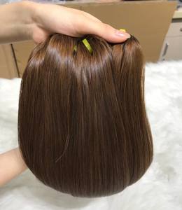 Extensions de cheveux humains vierges de la meilleure qualité, double trame avec extrémités épaisses, couleur brune, extensions de cheveux de qualité supérieure - Product Image 5