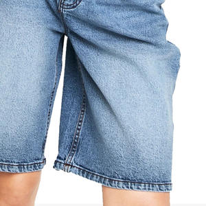 Short en jean pour femme 2025 Summer Vintage Streetwear Female High Waist Wide Leg Straight Short Pants Solid Color Ladies Jean Shorts - Product Image 6