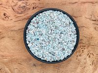 Larimar Puces de cristal brut naturel Mini bouteille en vrac Quartz de pierre précieuse en vrac de taille personnalisée non traitée