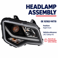 Phare avant robuste pour camion benne minier JAC Gallop 6x4, lentille PC anti-UV, étanche IP67, LED 24V, fourniture d'usine OE92102-Y4T70