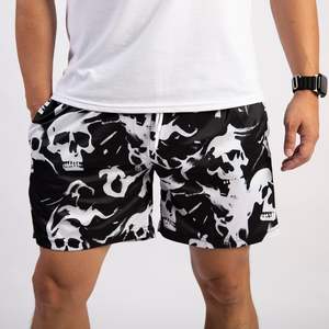 Pantalones cortos de baloncesto para hombre Pantalones cortos atléticos de entrenamiento informal Pantalones cortos de correr con estampado gráfico de llama de malla - Product Image 4