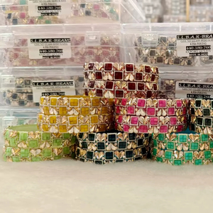 Bracelets Rajwadi traditionnels pour femmes en alliage de Zinc métal à la mode forme de boule perle principale pour les mariages Festivals vêtements ethniques quotidiens - Product Image 1