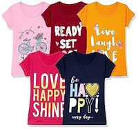 T-shirts à manches courtes imprimés pour filles, col rond, décontractés, 100% coton jersey, coupe ajustée, écologiques, 140g, logo personnalisé sur le devant, couleurs variées