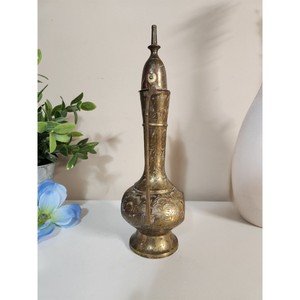 Jarra de Agua Alta de Latón Antigua / Hecha en India, Jarra Curva de Latón Macizo / Jarra de Latón Rústica y Pesada, Ecológica, 1 Litro - Product Image 4