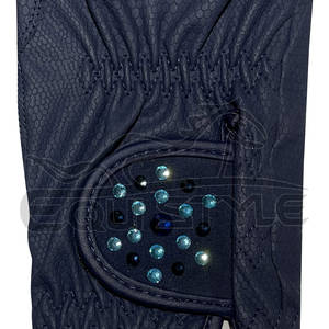 Gants d'équitation pour femmes Bleu profond Sangle en strass OEM Fournisseur de gros Écran tactile Gants de dressage équestre - Product Image 4