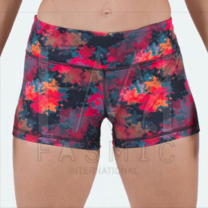 Fabricado por Fasmic International, recién llegado, pantalones cortos informales de punto para mujer con logotipo impreso personalizado - Product Image 3