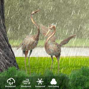 Juego de 2 Figuras de Aves Metálicas Artesanales, Decoración Elegante para Balcones y Espacios Abiertos con Toque Arquitectónico Indio - Product Image 4