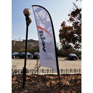 Ngoài trời quảng cáo treo quảng cáo 100% Polyester vải hai mặt biểu tượng tùy chỉnh khói cửa hàng bãi biển lông cờ - Product Image 6