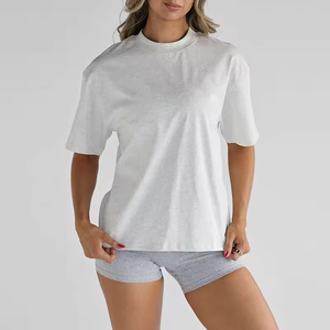 Ropa personalizada Oversized Fit Boyfriend 100% Premium algodón verde Camiseta cuello alto para mujer gran oferta transpirable precio barato - Product Image 5
